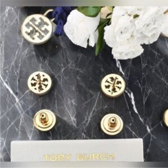 Tory Burch Gold Stud Earrings - Picture 2 of 4